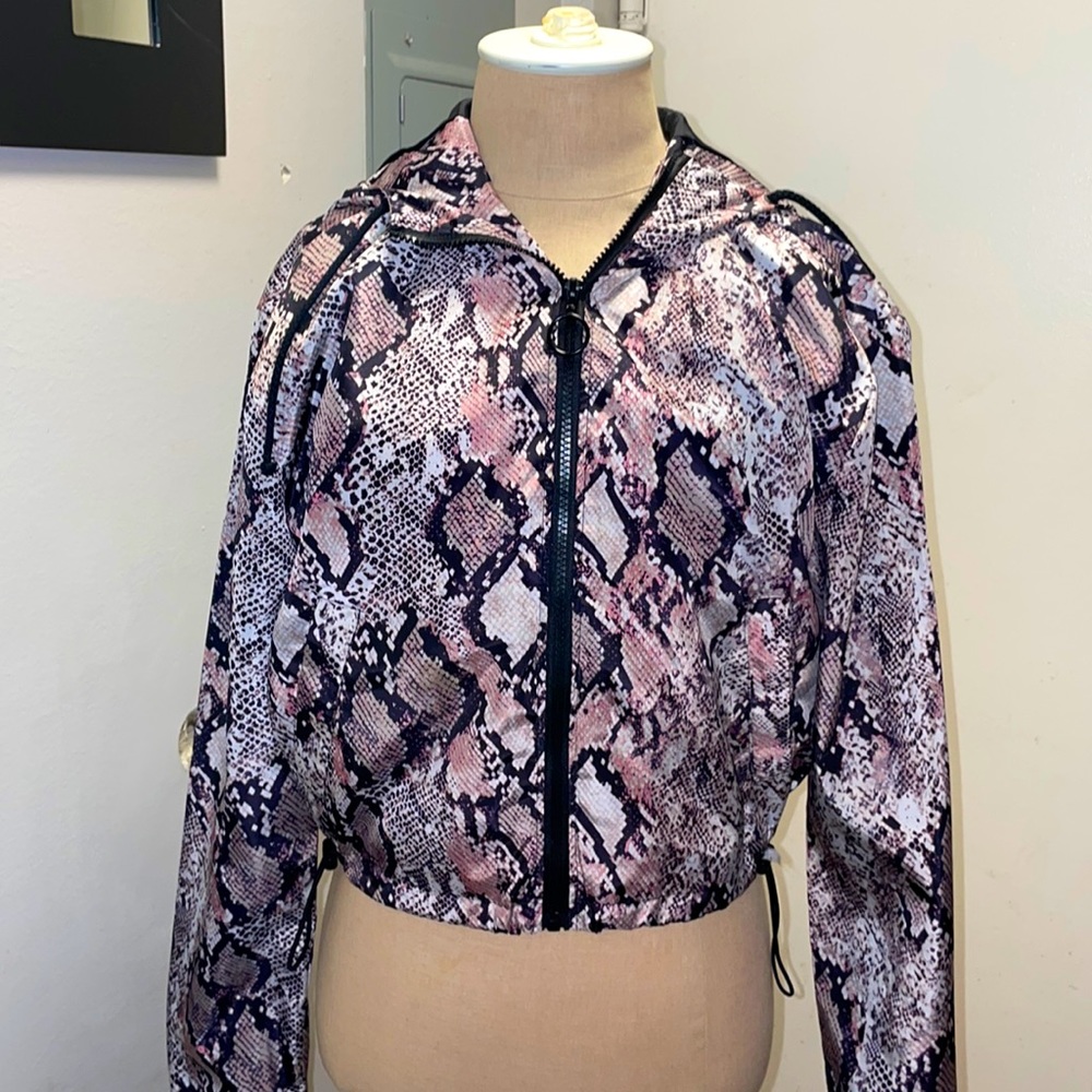 snake print windbreaker